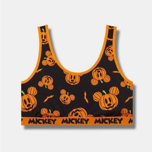Torrid Black and Orange Mickey Pumpkin Sports Bra - Picture 2 of 9